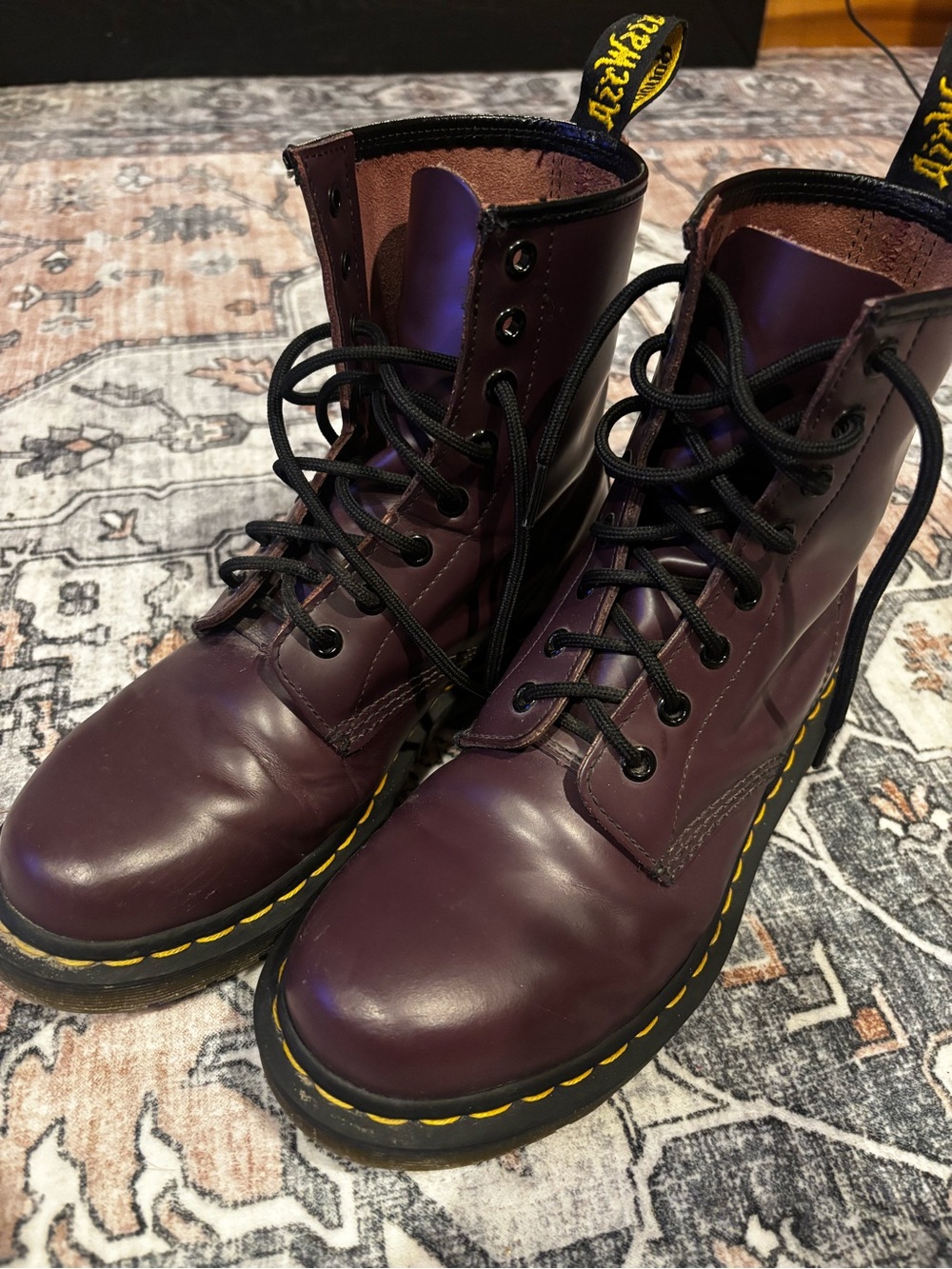 FINAL PRICE DROP Dr. Martens 1460 Smooth Purple Leather Boots Women’s US 8